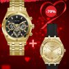 Montre guess femme  analogique dorée et noir GW0034L1/gw0260g2