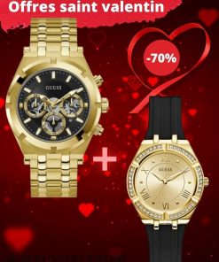 Montre guess femme  analogique dorée et noir GW0034L1/gw0260g2