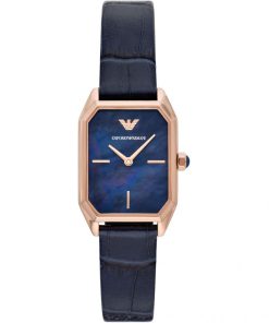 Emporio Armani Two-Hand Blue Leather Watch AR11426
