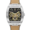 SILVER TONE CASE BEIGE GENUINE LEATHER/SILICONE WATCH GW0202G3