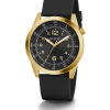 GUESS Mens Black Gold Tone Analog Watch
