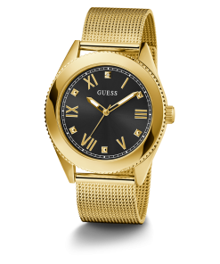 GUESS Mens Gold Tone Analog Watch