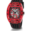 GUESS Mens Black Red Multi-function Watch