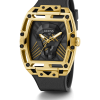 GUESS Mens Black Gold Tone Multi-function Watch