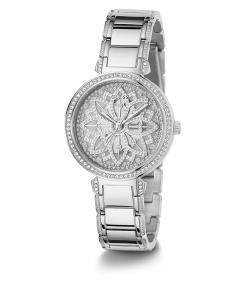 GUESS Ladies Silver Tone Analog Watch