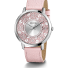 GUESS Ladies Pink Silver Tone Analog Watch