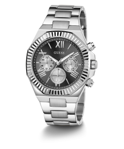 GUESS Mens Silver Tone Multi-function Watch