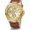 GUESS Mens Brown 2-Tone Multi-function Watch