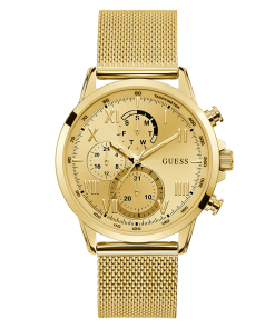 GUESS Mens Gold Tone Multi-function Watch
