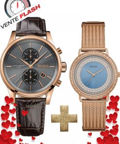 Pack Couple MONTRE Hugo Boss Homme + GUESS Femme