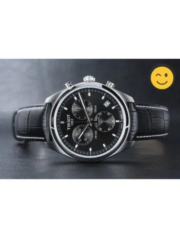 64-2.jpg Tissot PR 100 Chronographe Noir Bracelet Cuir