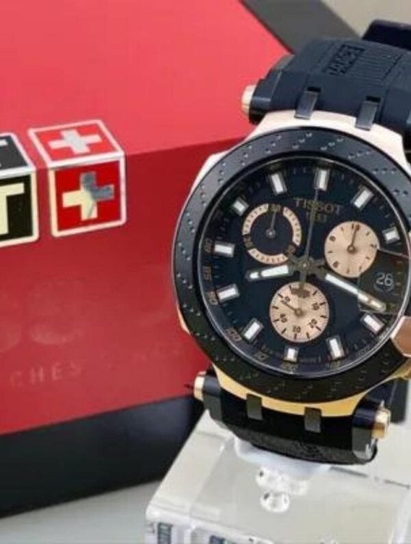 Montre Homme Tissot T-Race Chronograph T115.417.37.051.00 Noir et Or Rose