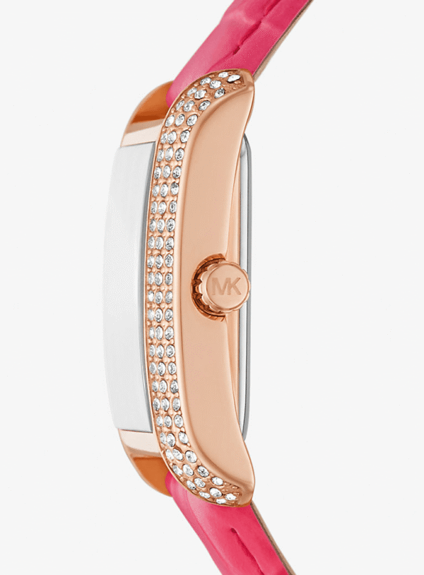 boitier-michael-kors-emery-mk2984-cristaux.png Montre Femme Michael Kors Emery MK2984 : Or Rose, Cristaux et Cuir Crocodile