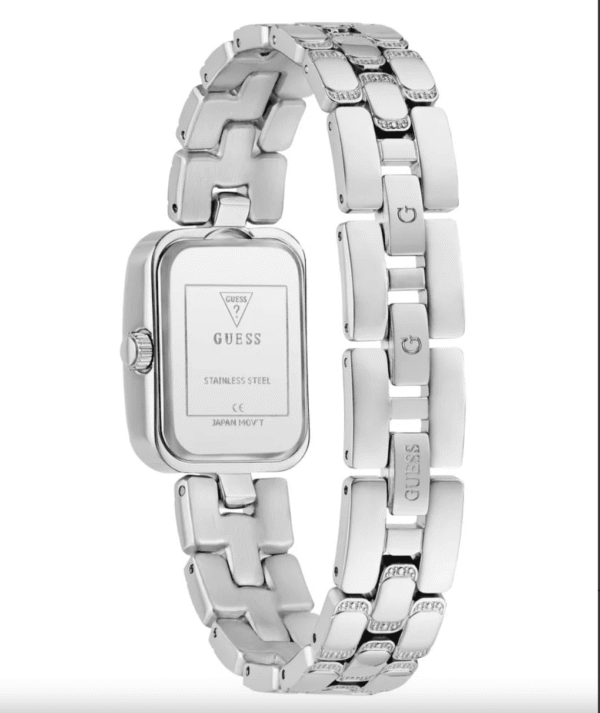 bracelet-guess-isla-gw0865l1-maillons-logo-G-argent.png Montre Femme GUESS Isla GW0865L1 : L'Élégance Rectangulaire Argentée