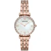 EMPORIO ARMANI Gianni T-Bar AR11294 Montre Femme Rose Gold Nacre