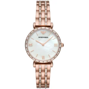 EMPORIO ARMANI Gianni T-Bar AR11294 Montre Femme Rose Gold Nacre