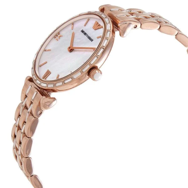 EMPORIO ARMANI Gianni T-Bar AR11294 Montre Femme Rose Gold Nacre