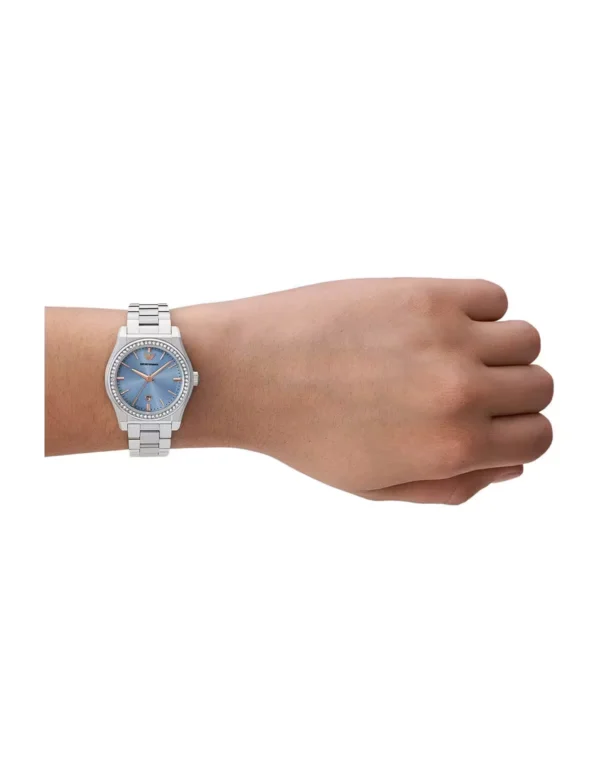 Emporio Armani AR11593 Federica en acier inoxydable argenté avec cadran bleu glacier