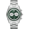 Montre Homme Emporio Armani AR11637 Chronographe Cadran Vert Émeraude et Acier 43mm