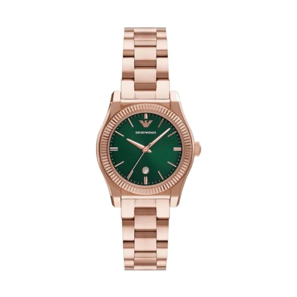 EMPORIO ARMANI Federica AR11639 Montre Femme Rose Gold Cadran Vert