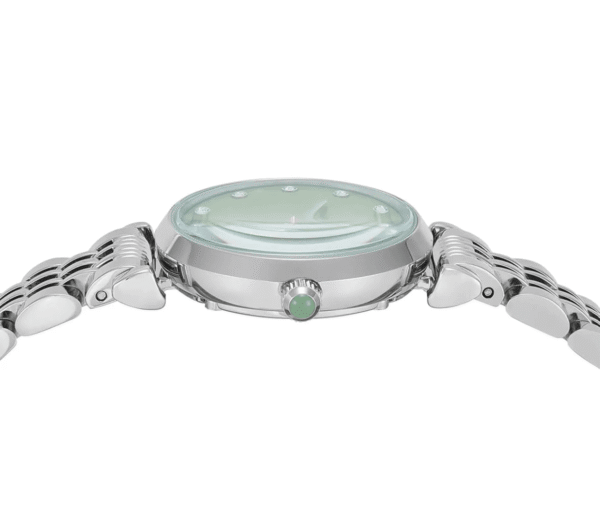 Montre femme Emporio Armani AR11667 en acier inoxydable avec cadran vert clair et bracelet argenté