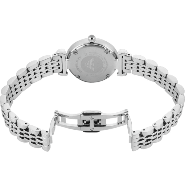 Montre femme Emporio Armani AR11667 en acier inoxydable avec cadran vert clair et bracelet argenté