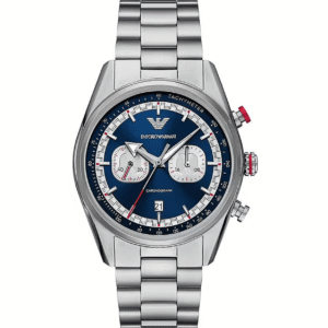 Montre Homme Emporio Armani AR11676 Chronographe "Racing" Cadran Bleu et Poussoir Rouge 43mm