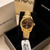 emporio-armani-ar11700-montre-femme-dans-sa-boite.webp EMPORIO ARMANI Federica AR11700 Montre Femme Dorée Cadran Brun