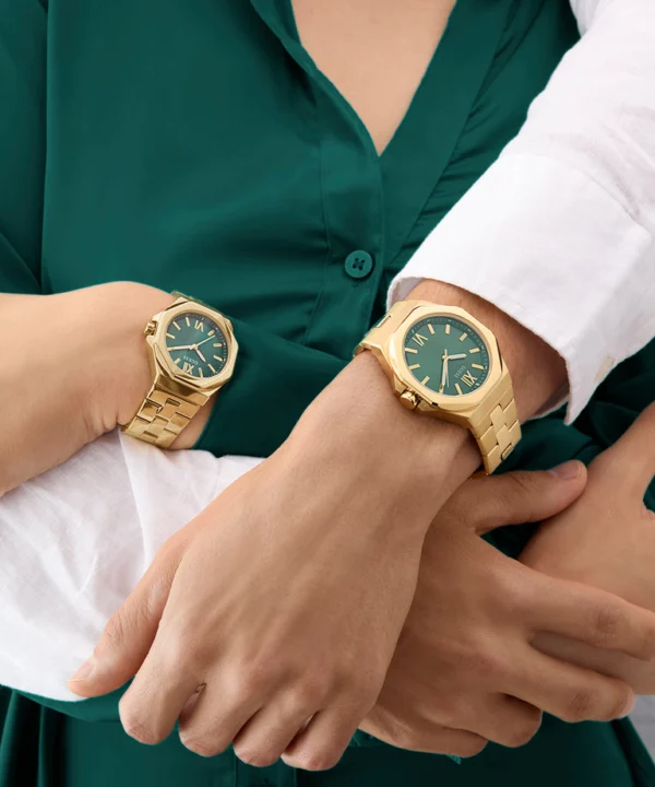 guess-emperor-gw0849g2-empress-gw0873l2-montres-couple-vert-dore.webp Coffret Couple GUESS GW0849G2 & GW0873L2 – Doré et Vert