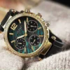 guess-gw0113l1-original-solstice-montre-femme-cadran-vert-dore-au-maroc.webp Guess GW0113L1 Solstice montre femme dorée avec cadran vert et bracelet silicone noir