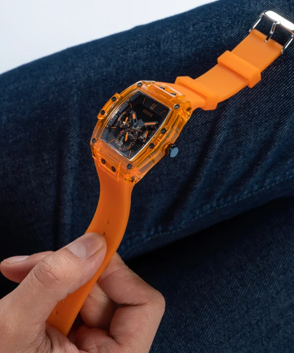 GUESS GW0203G10 Montre Homme Orange Cadran Noir
