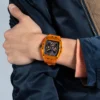GUESS GW0203G10 Montre Homme Orange Cadran Noir