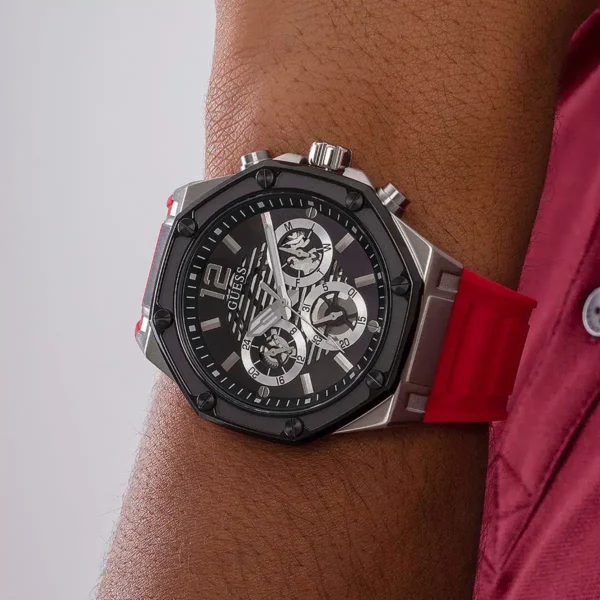 GUESS Momentum GW0263G3 Montre Homme Chronographe Rouge