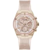 guess-gw0409l3-montre-femme-cadran-rose-bracelet-rose-face.webp GUESS Athena GW0409L3 Montre Femme Rose Gold Cadran Rose