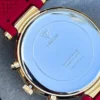 Guess GW0484L1 Solstice montre femme dorée avec cadran transparent et bracelet rouge