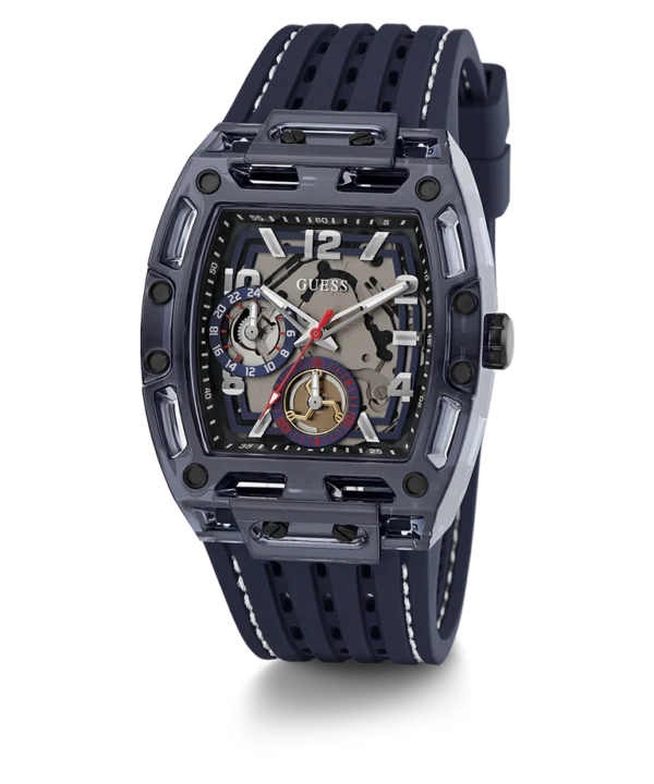 GUESS GW0499G1 Phoenix – Montre Homme Navy à Cadran Skeleton