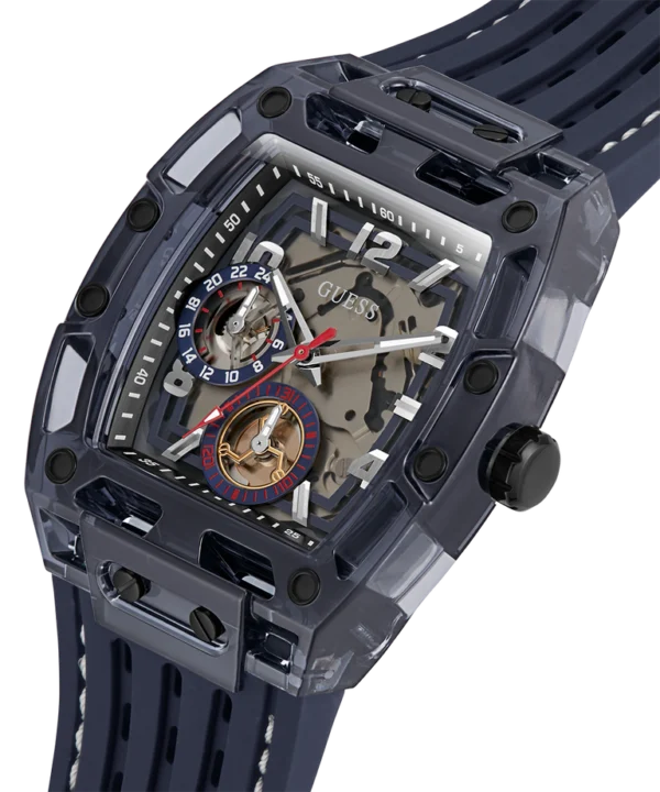 GUESS GW0499G1 Phoenix – Montre Homme Navy à Cadran Skeleton