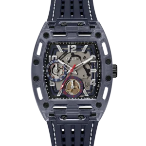 GUESS GW0499G1 Phoenix – Montre Homme Navy à Cadran Skeleton