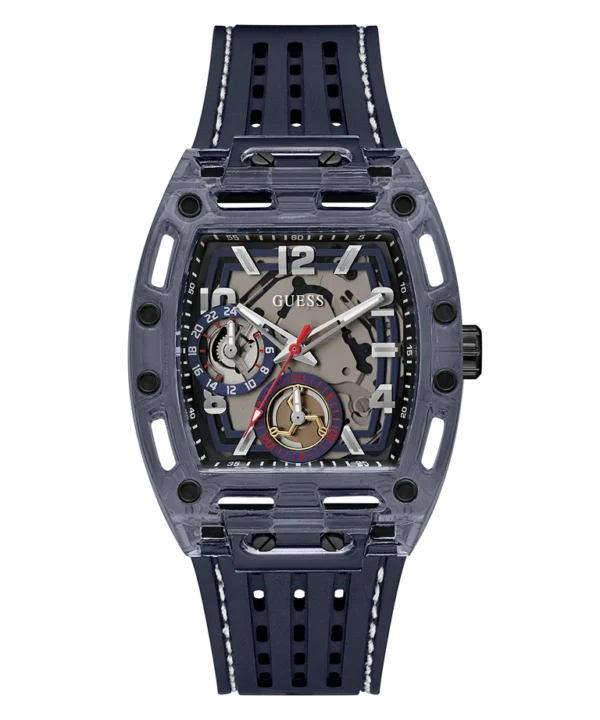 GUESS GW0499G1 Phoenix – Montre Homme Navy à Cadran Skeleton