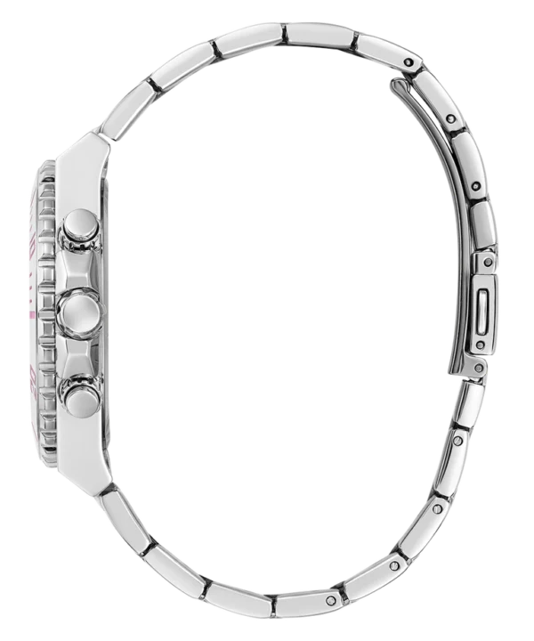 GUESS GW0696L1 Color Fusion – Montre Femme Argentée à Cadran Rose