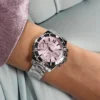 GUESS GW0696L1 Color Fusion – Montre Femme Argentée à Cadran Rose