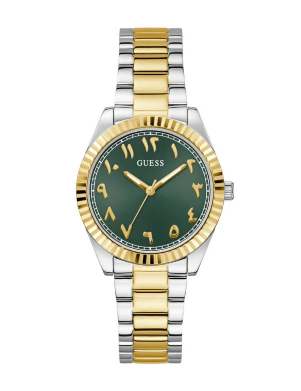 guess-gw0735l2-montre-femme-cadran-vert-chiffres-arabes-face.webp GUESS Luna GW0735L2 Montre Femme Cadran Vert Bicolore