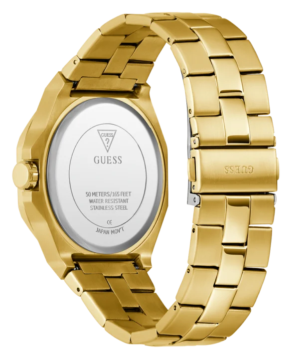 guess-gw0849g2-emperor-bracelet-acier-dore-ouvert.webp GUESS GW0849G2 Emperor – Montre Homme Dorée à Cadran Vert