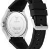 guess-gw0850g1-emperor-homme-cadran-vert-bracelet-noir-dos.webp Montre homme Guess Emperor GW0850G1 en acier argenté avec cadran vert et bracelet silicone noir