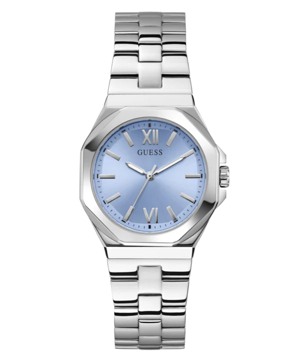 guess-gw0873l1-montre-femme-cadran-bleu-bracelet-argent-face.webp GUESS Empress GW0873L1 Montre Femme Argentée Cadran Bleu