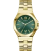 guess-gw0873l2-femme-cadran-vert-acier-dore-face.webp Montre femme GUESS GW0873L2 Empress en acier inoxydable doré avec cadran vert