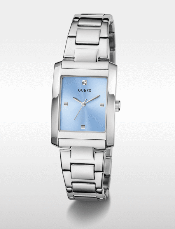 Montre femme Guess GW0876L1 en acier inoxydable avec cadran bleu glacier et bracelet argenté