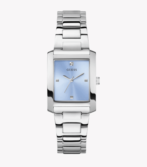 Montre femme Guess GW0876L1 en acier inoxydable avec cadran bleu glacier et bracelet argenté