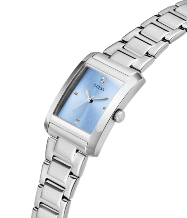 Montre femme Guess GW0876L1 en acier inoxydable avec cadran bleu glacier et bracelet argenté