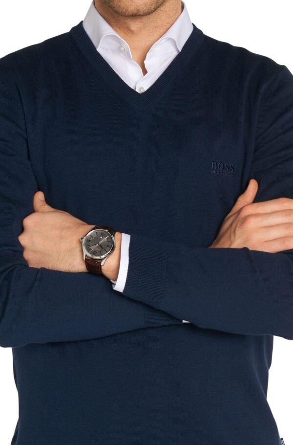 Montre Homme Hugo Boss 1513041 Ambassador – Cadran Gris & Bracelet Cuir Croco 43 mm